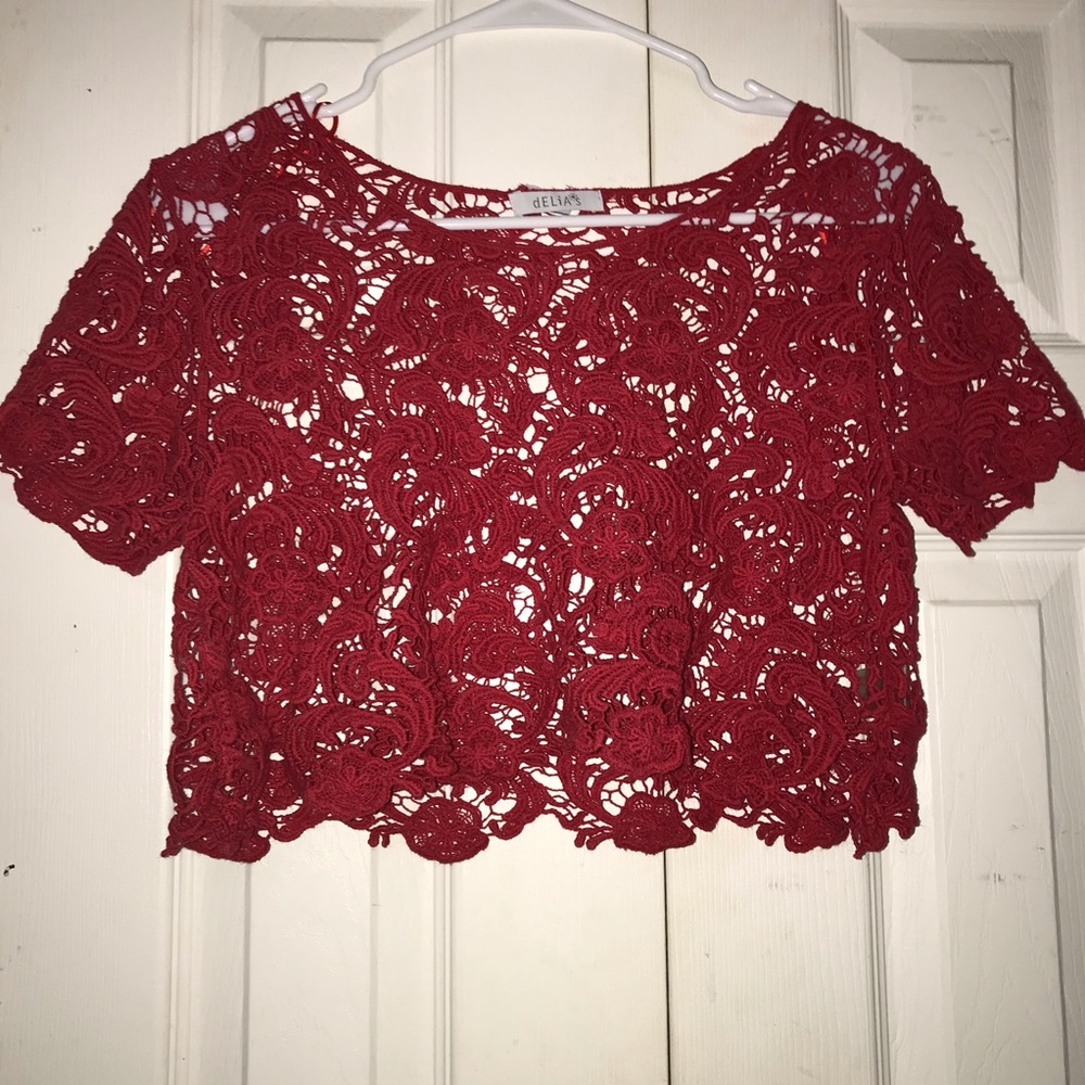 Red Crop top